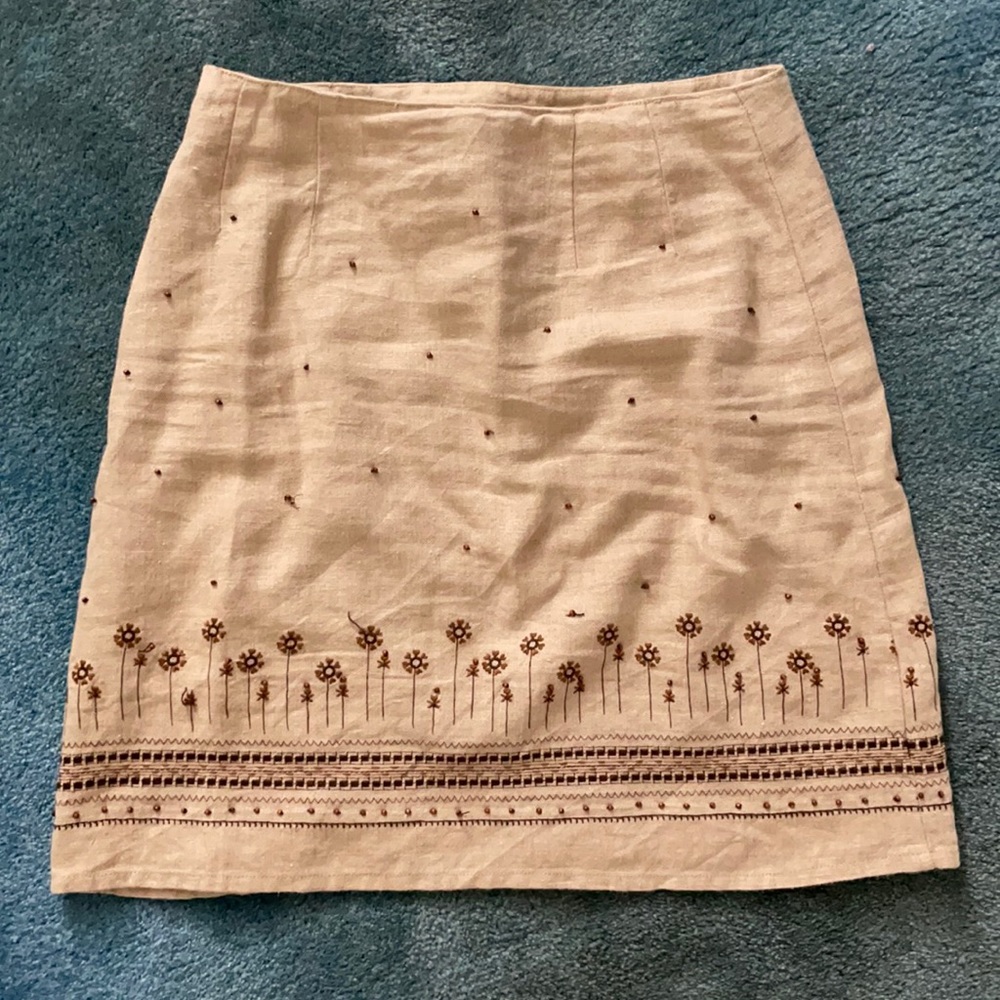 Ann Taylor Beige Beaded Skirt